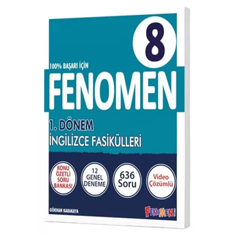 Fenomen Okul Yayınları 2023 8. Sınıf Lgs Ingilizce 1. Dönem Fenomen 12 Deneme Özel Baskı Gökhan Karakaya