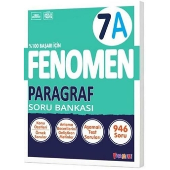 Fenomen Okul Yayınları 7. Sınıf Paragraf Fenomen A Soru Bankası Komisyon