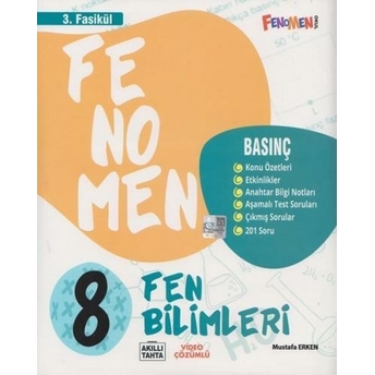 Fenomen Okul Yayınları 8. Sınıf Fen Bilimleri Fenomen Fasikül 3 Basınç Mustafa Erken