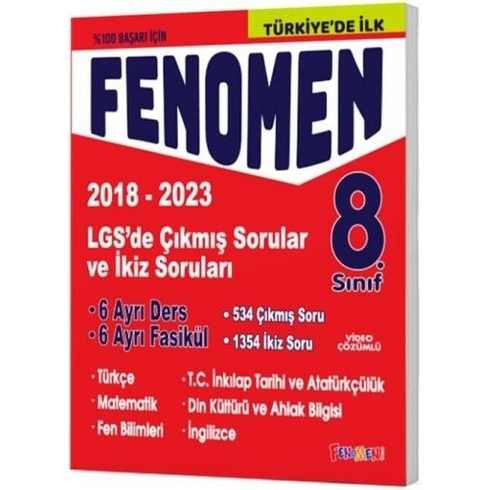 Fenomen Okul Yayınları 8. Sınıf Lgs Çıkmış Sorular Ve Ikiz Soruları Seti Komisyon