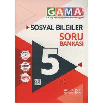 Gama Okul Yayınları 5. Sınıf Sosyal Bilgiler Soru Bankası Komisyon