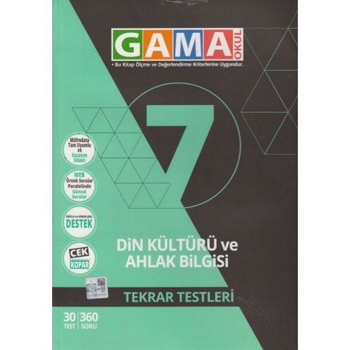 Gama Yayınları 7.Sınıf Din Kültürü Tekrar Testleri