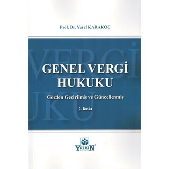 Genel Vergi Hukuku Yusuf Karakoç