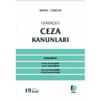 Gerekçeli Ceza Kanunları Ciltli Mehmet Emin Artuk