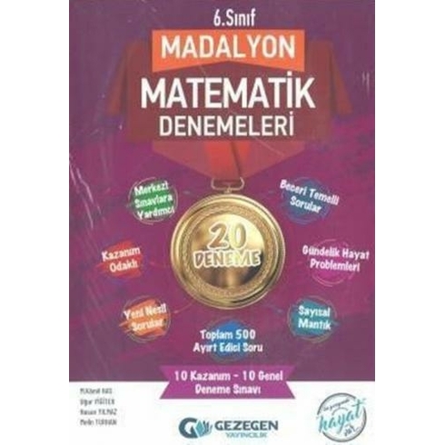 Gezegen 6 Sınıf Madalyon Matematik 20 Deneme