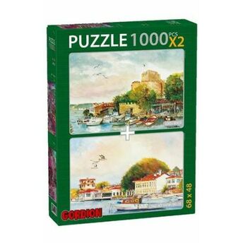 Göksu Deresi Çengelköy Vapur Iskelesi / 2X1000 Parça Puzzle (40155) Şükrü Çağlayan