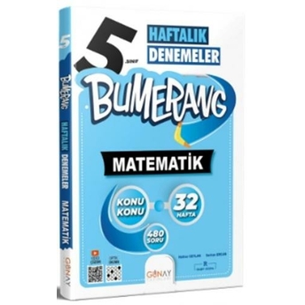 Günay Yayınları 5. Sınıf Matematik Bumerang Konu Konu Haftalık Denemeler Komisyon