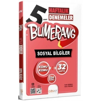 Günay Yayınları 5. Sınıf Sosyal Bilgiler Bumerang Konu Konu Haftalık Denemeler Komisyon