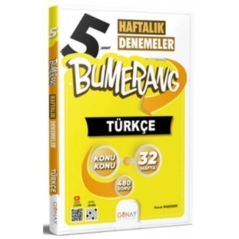 Günay Yayınları 5. Sınıf Türkçe Bumerang Konu Konu Haftalık Denemeler Komisyon