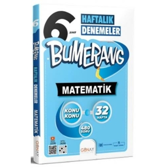 Günay Yayınları 6. Sınıf Bumerang Haftalık Matematik Denemeleri Komisyon