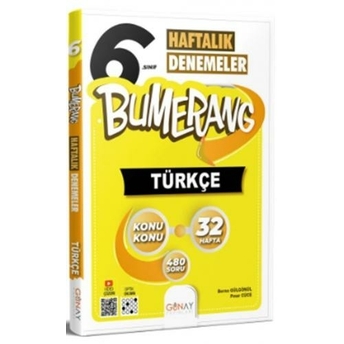 Günay Yayınları 6. Sınıf Bumerang Haftalık Türkçe Denemeleri Komisyon