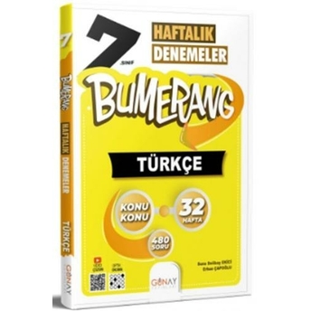 Günay Yayınları 7. Sınıf Bumerang Haftalık Türkçe Denemeleri Komisyon