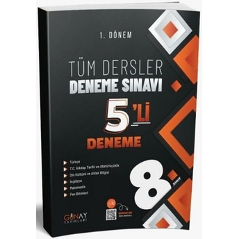 Günay Yayınları 8. Sınıf Lgs Tüm Dersler 1. Dönem 5 Li Deneme Sınavı Özel Baskı Komisyon