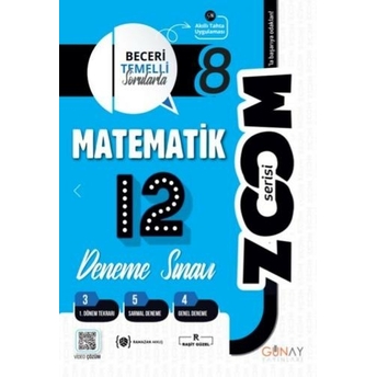 Günay Yayınları 8. Sınıf Matematik Zoom Serisi 12 Li Branş Denemeler Komisyon