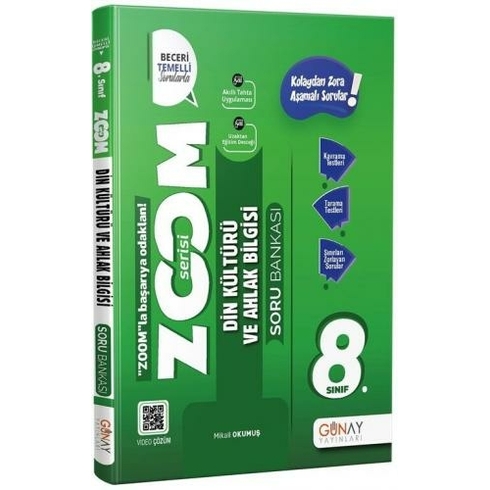 Günay Yayınları 8. Sınıf Zoom Serisi Din Kültürü Ve Ahlak Bilgisi Soru Bankası 2022- 2023