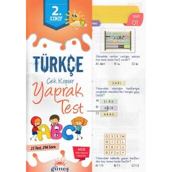 Güneş 2.Sınıf Türkçe Yaprak Test (Yeni) Kolektif