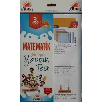 Güneş 3.Sınıf Matematik Çek-Kopar Yaprak Test (Yeni) Kolektif