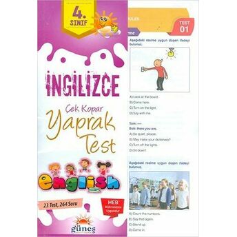 Güneş 4.Sınıf Ingilizce Çek Kopar Yaprak Test Kolektıf