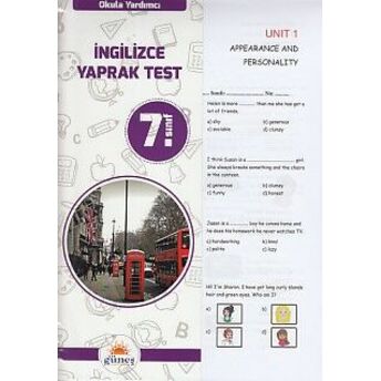 Güneş 7. Sınıf Ingilizce Yaprak Test Kolektif