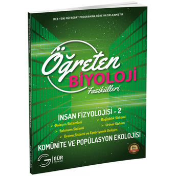 Gür Yayınları Öğreten Biyoloji Fasikülleri - Insan Fizyolojisi-2 Komünite Ve Popülasyon Ekolojisi Komisyon