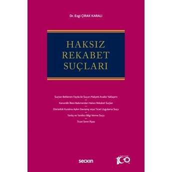 Haksız Rekabet Suçları Ezgi Çırak Karalı