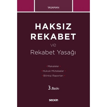 Haksız Rekabet Ve Rekabet Yasağı Hamdi Yasaman