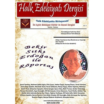 Halk Edebiyatı Dergisi Sayı: 1 Haziran-Temmuz 2014 Kolektif