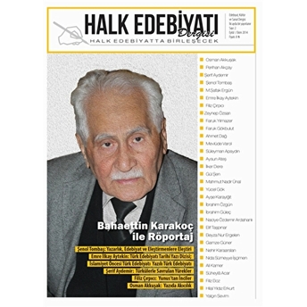 Halk Edebiyatı Dergisi Sayı: 2 Eylül-Ekim 2014 Kolektif