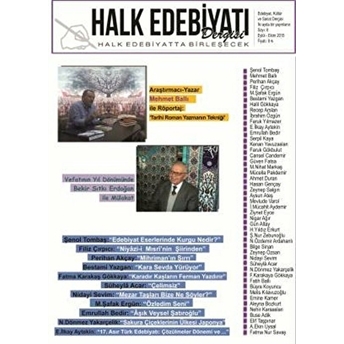 Halk Edebiyatı Dergisi Sayı: 8 Eylül-Ekim 2015 Kolektif