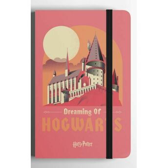 Harry Potter Sert Kapak Mini Defter Hogwarts Pembe