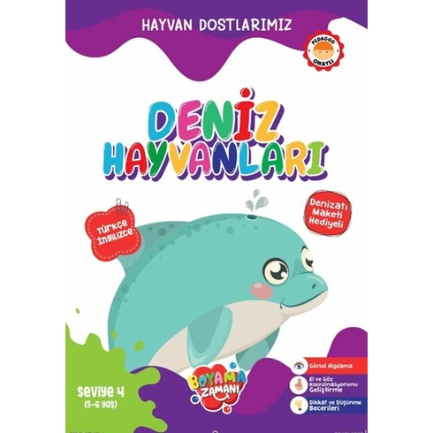 Hayvan Dostlarımız - Deniz Hayvanları Seviye 4 (5-6 Yaş) Kolektif