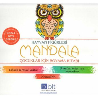 Hayvan Figürleri Mandala Çocuklar Için Boyama Kitabı Kolektif