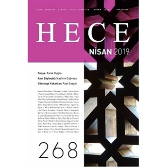 Hece Aylık Edebiyat Dergisi Sayı: 268 Nisan 2019