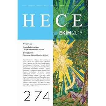 Hece Aylık Edebiyat Dergisi Sayı: 274 Ekim 2019 Kolektif