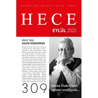 Hece Aylık Edebiyat Dergisi Sayı: 309 Eylül 2022 Kolektif