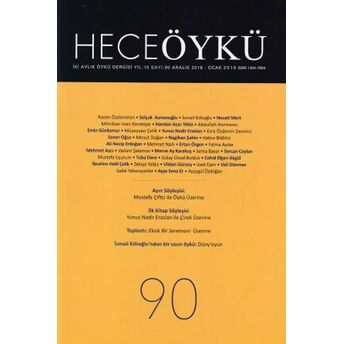 Hece Öykü Dergisi 90 Sayı - (Aralık- Ocak 2019)