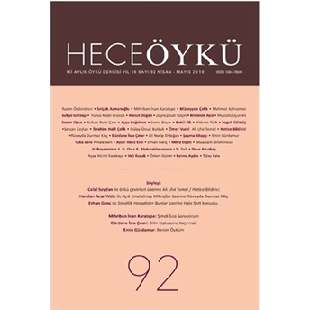 Hece Öykü Dergisi Sayı: 92 (Nisan - Mayıs 2019)