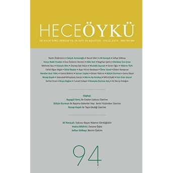 Hece Öykü Dergisi Sayı: 94 (Ağustos - Eylül  2019)