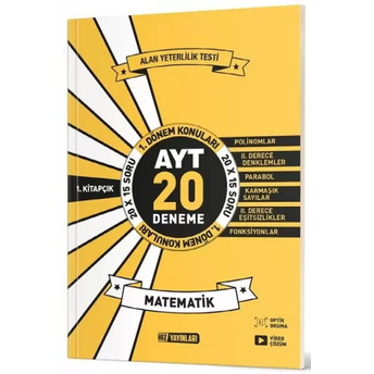 Hız Yayınları Ayt Matematik 1. Dönem 20 Deneme Komisyon