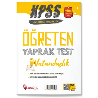 Hoca Kafası Yayınları Kpss Vatandaşlık Öğreten Yaprak Test Komisyon