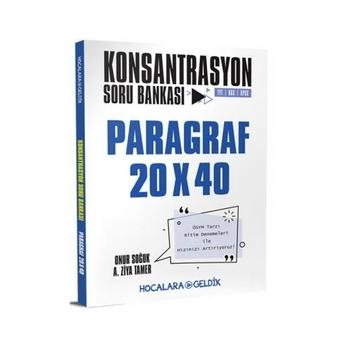 Hocalara Geldik Paragraf 20X40 Konsantrasyon Soru Bankası Komisyon