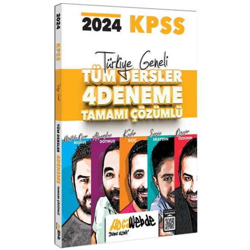 Hocawebde Yayınları 2024 Kpss Genel Yetenek Genel Kültür Türkiye Geneli 4 Deneme Çözümlü Komisyon