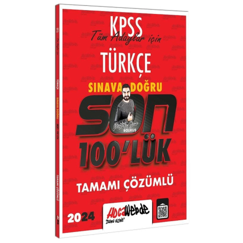 Hocawebde Yayınları 2024 Kpss Türkçe Sınava Doğru Son 100 Lük Çözümlü Sorular Mustafa Onur Bozkuş