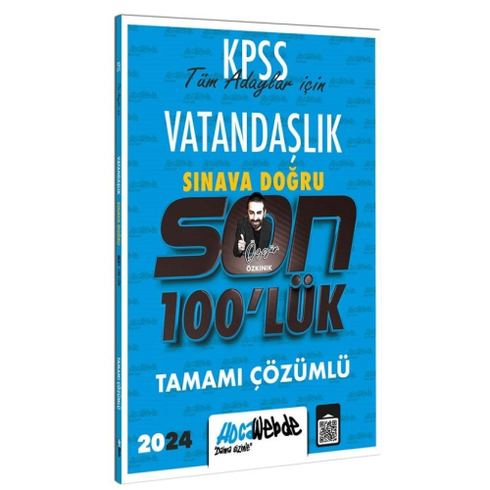 Hocawebde Yayınları 2024 Kpss Vatandaşlık Sınava Doğru Son 100 Lük Çözümlü Sorular Özgür Özkınık