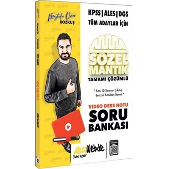 Hocawebde Yayınları Kpss Dgs Ales Sözel Mantık Video Ders Notu Ve Soru Bankası Çözümlü Mustafa Onur Bozkuş