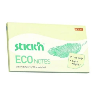 Hopax Stıckn Yapışkanlı Not Kağıdı 76X127 Eco Notes Patel Sarı 100 Yp