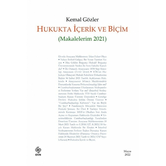 Hukukta Içerik Ve Biçim Kemal Gözler