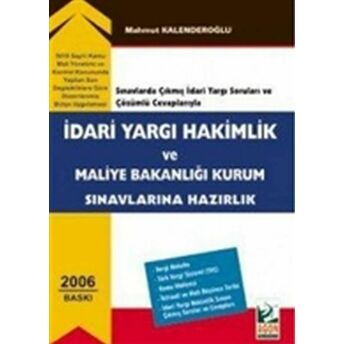 Idari Yargı Hakimlik Ve Maliye Bakanlığı Kurum Sınavlarına Hazırlık Mahmut Kalenderoğlu