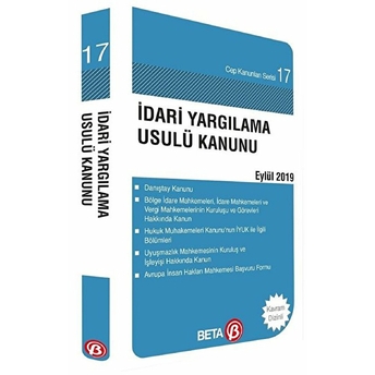 Idari Yargılama Usulü Kanunu Eylül 2019 Cep Boy Celal Ülgen