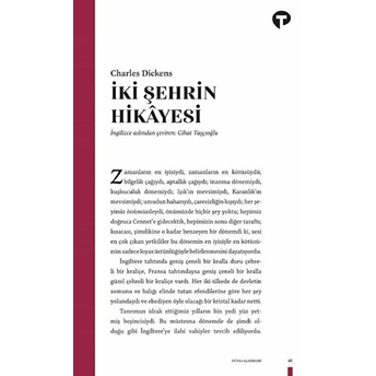 Iki Şehrin Hikayesi Charles Dickens